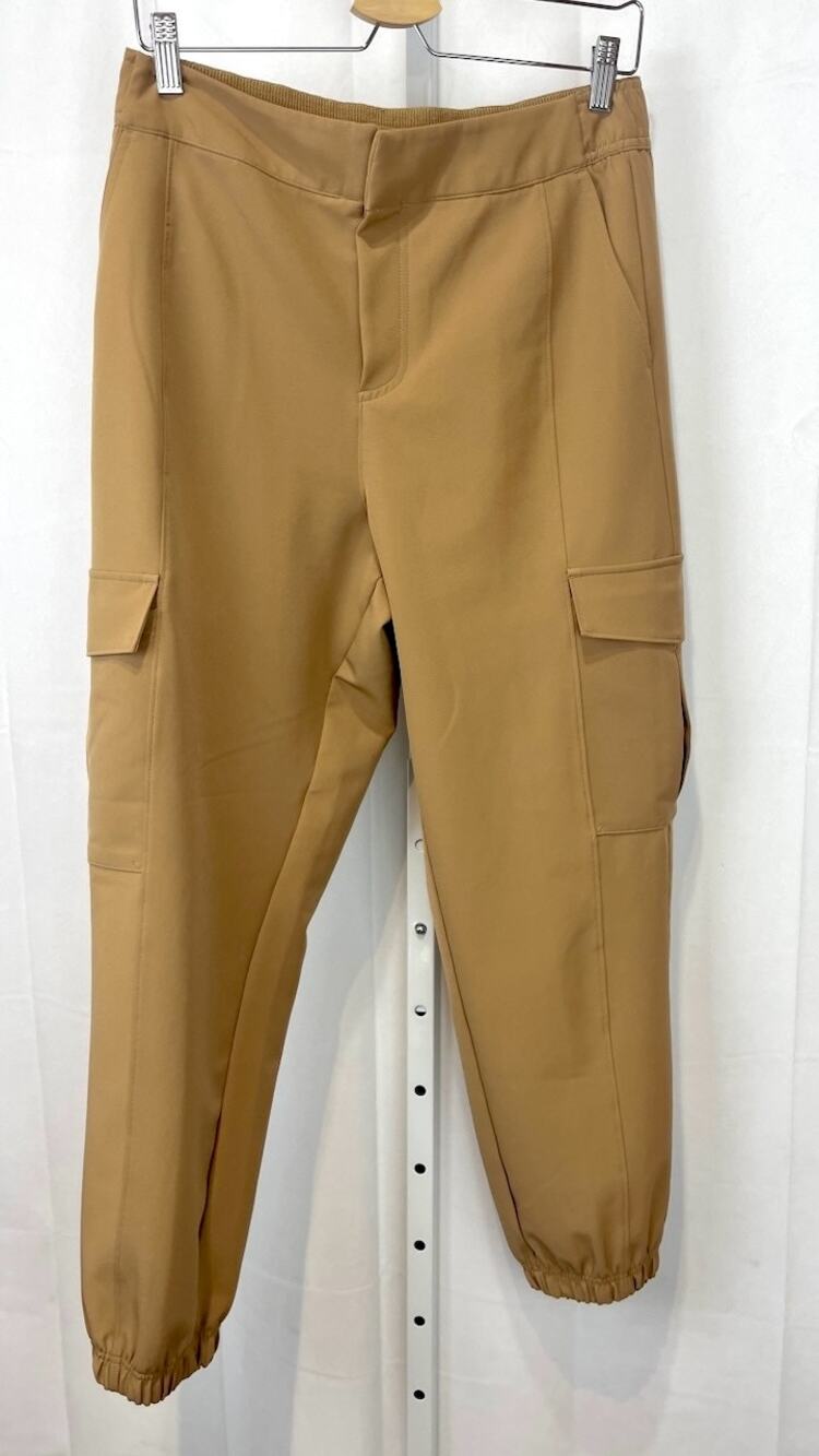 CALIA Effortless Crepe Cargo Utility Jogger Pants High Waist Brown Size M
